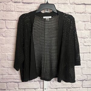 Allison Daley Open Knit 3/4 Sleeved Cardigan size 1X